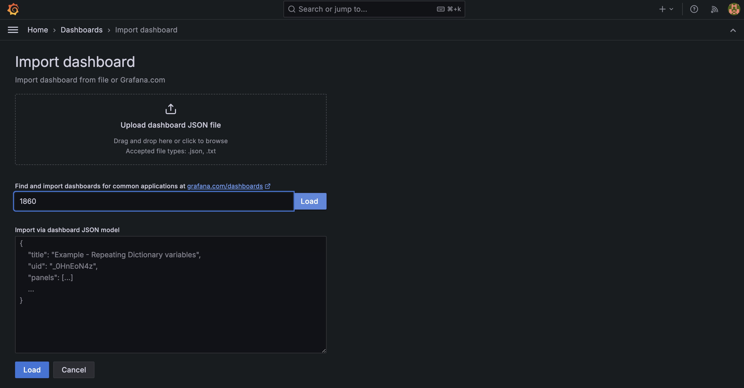 Import Node Export Dashboard